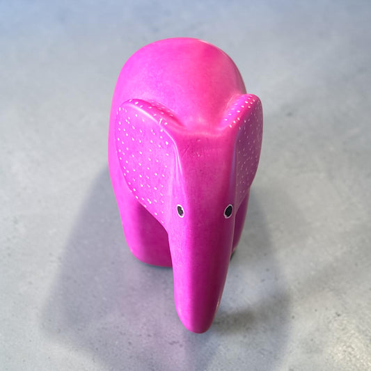 Elephant Soap Stone Figurine - Pink
