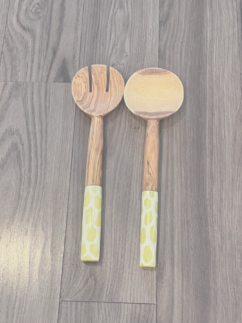 Giraffe Style Salad Servers- Lime