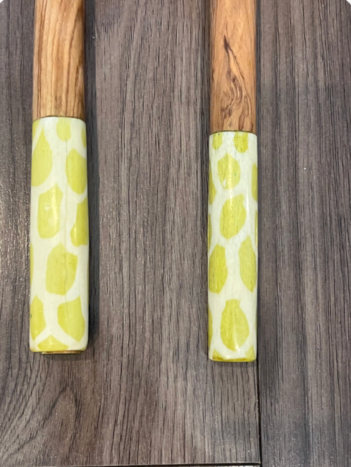 Giraffe Style Salad Servers- Lime