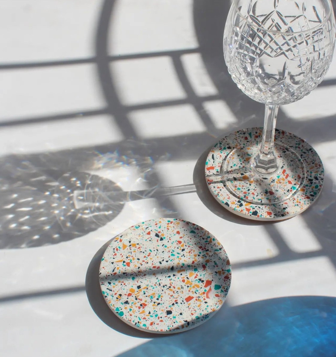 Terrazzo Coaster Set- Neutral Rainbow