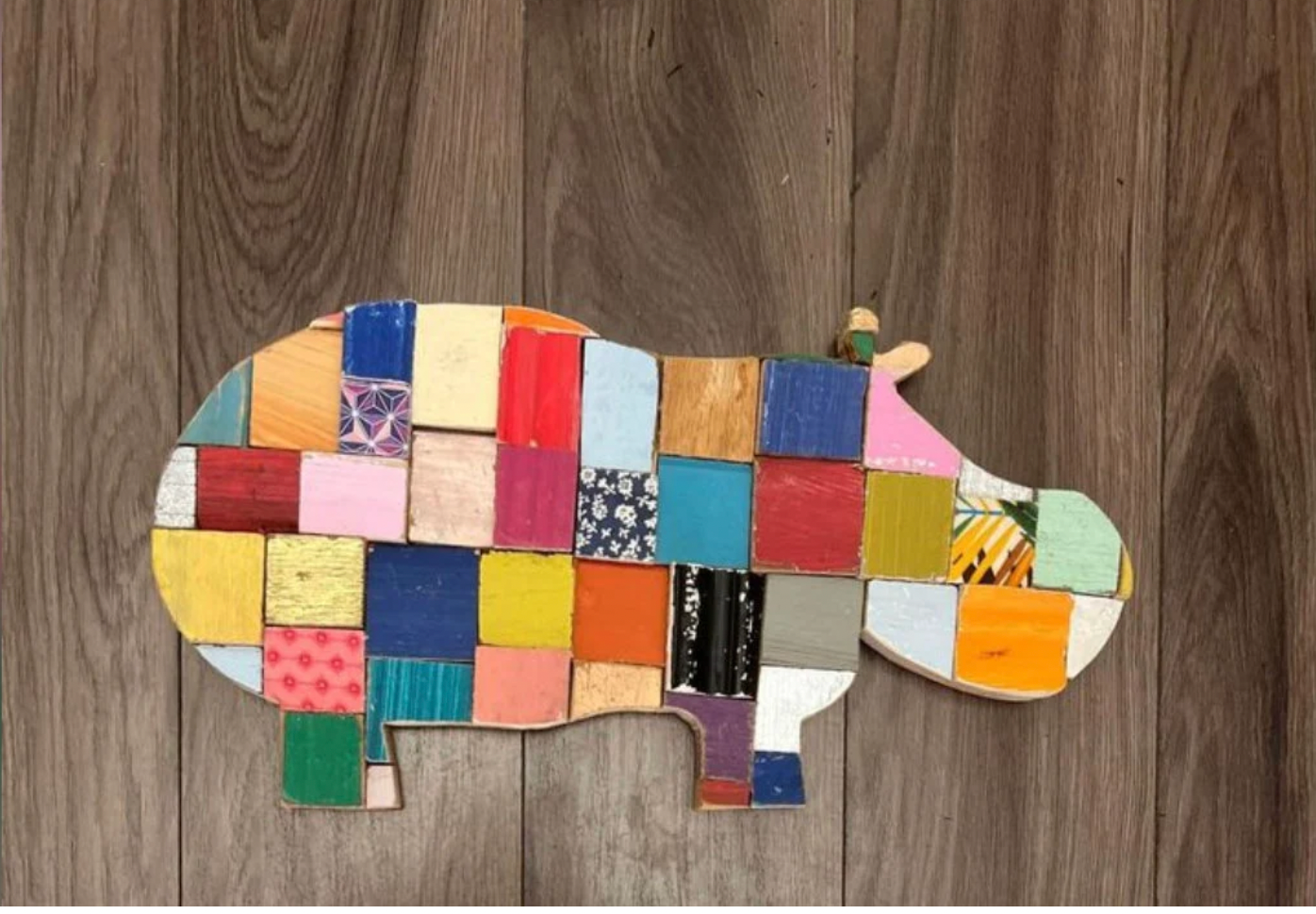 Rainbow Hippo Wall Art
