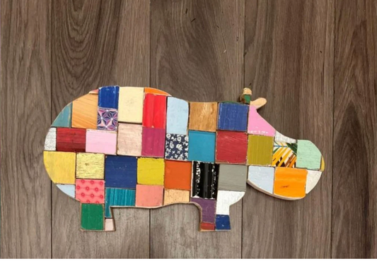 Rainbow Hippo Wall Art