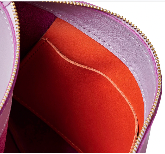 Selene Bag - Lilac and Red