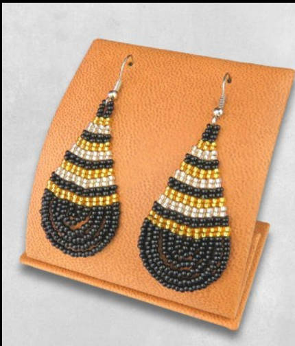 Hand Beaded Drop Earrings