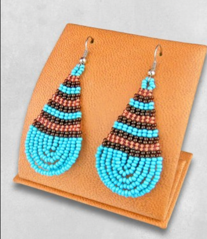 Hand Beaded Drop Earrings