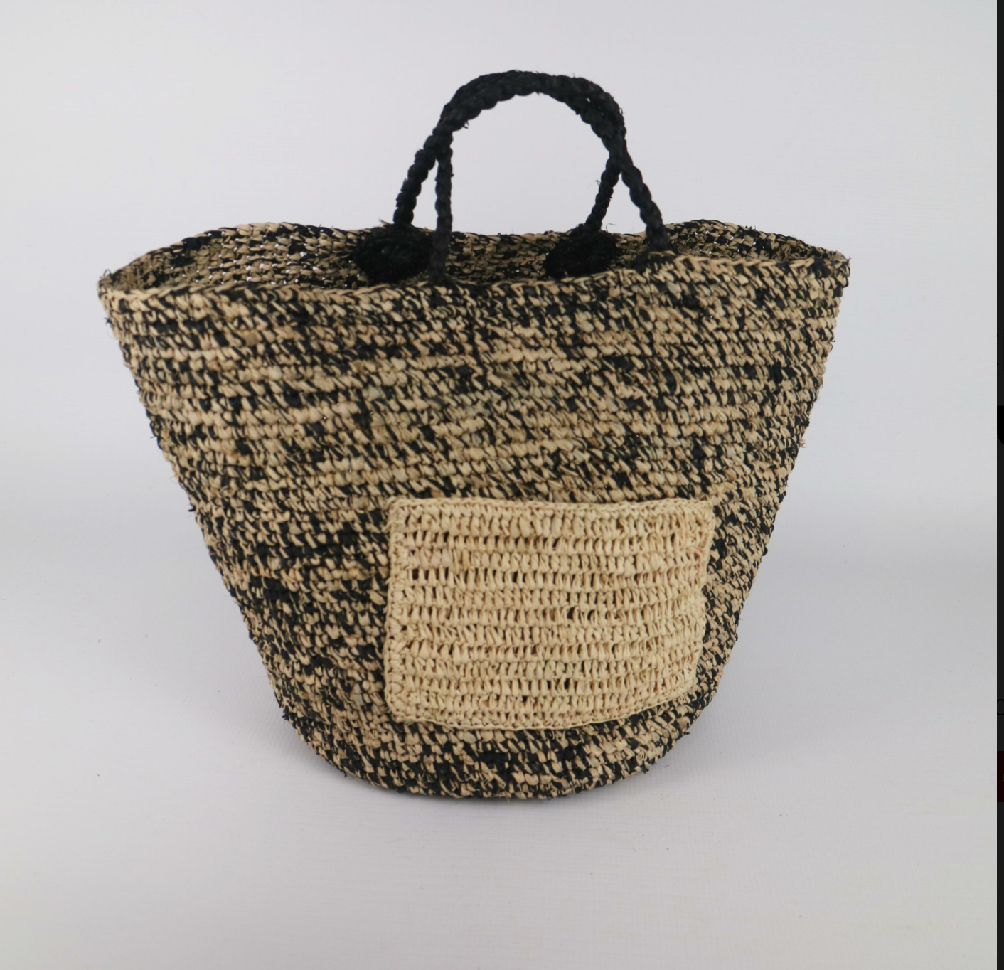 Raffia Bucket Bag - Two Tone