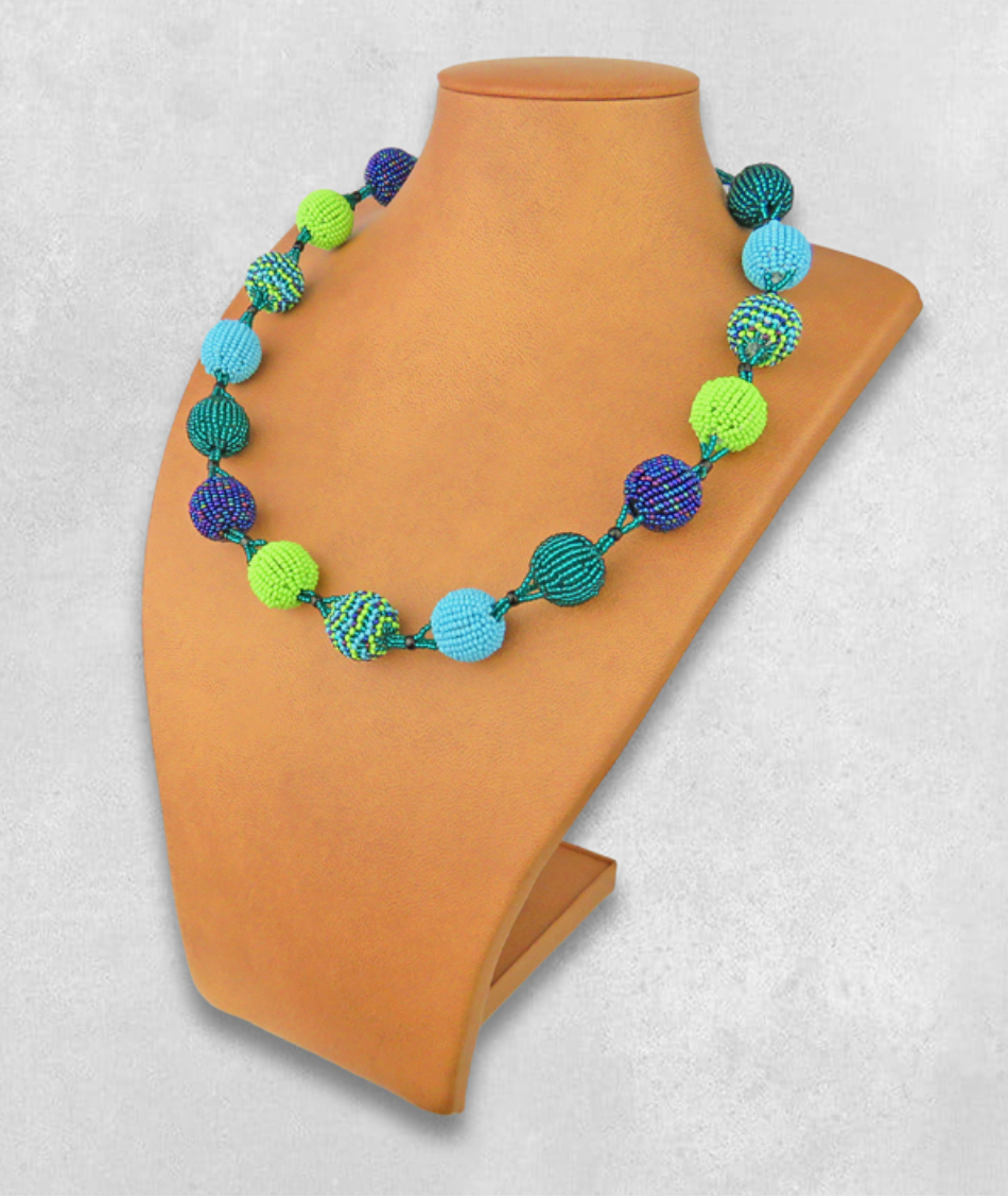 Zulu Bobble Necklace- Green