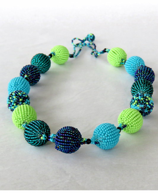Zulu Bobble Necklace- Green