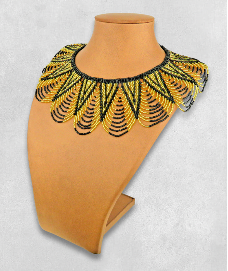 Zulu Princess Necklace -Black and Gold