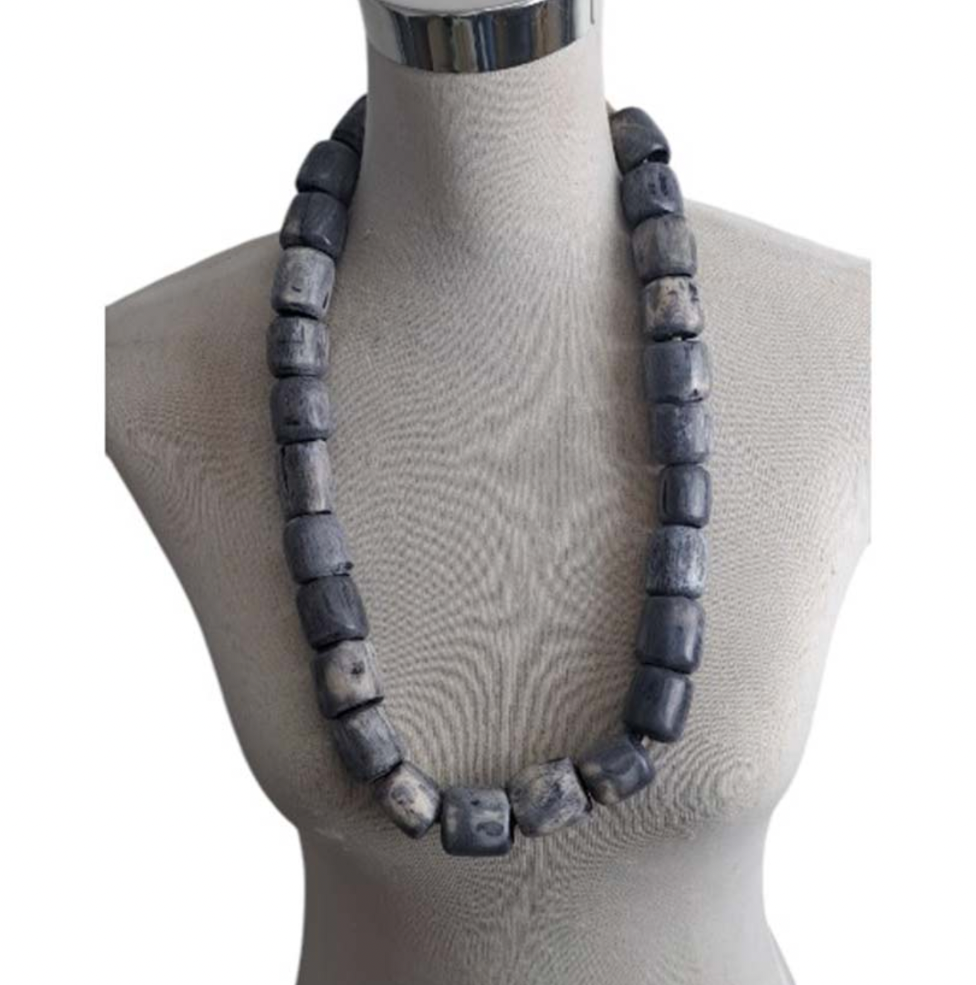 Cow Horn Statement Necklace- Greys