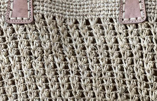 Neutral Raffia Shopper Bag