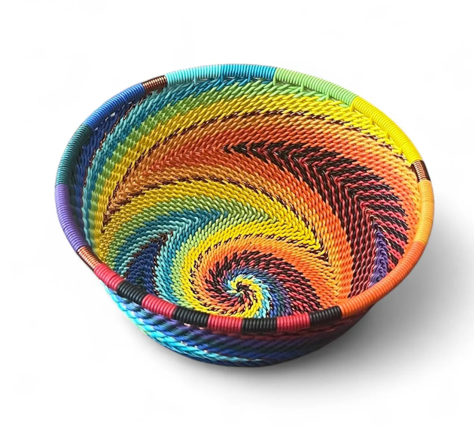 Small Rainbow Telephone Wire Bowl- 57