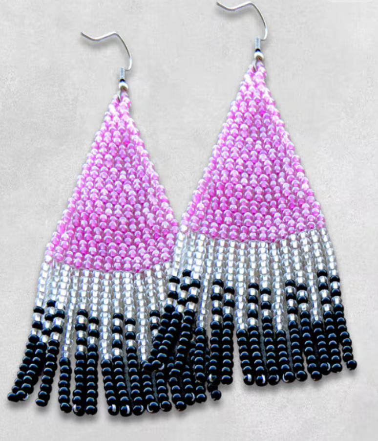 Cone Zulu Beaded Earring- Pink