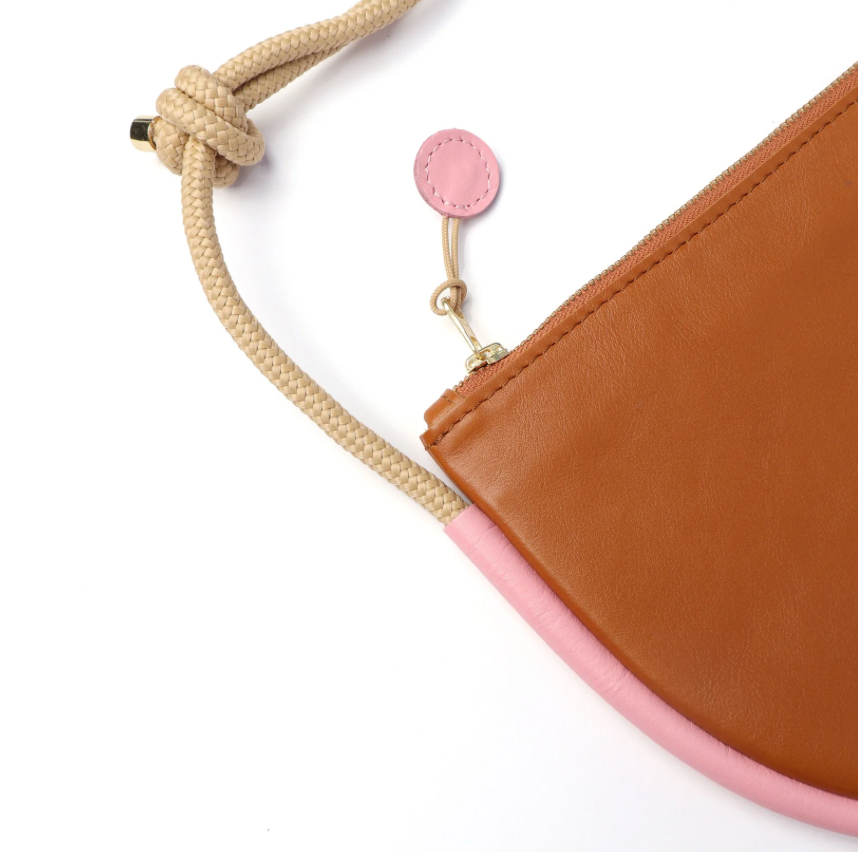 Selene Bag- Tan and Baby Pink