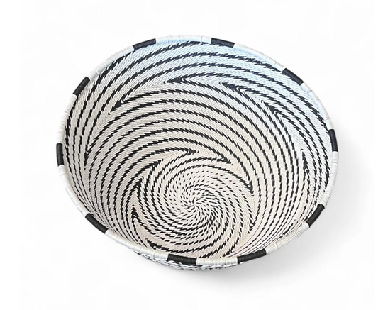 Medium Telephone Wire Bowl- Black and White 14