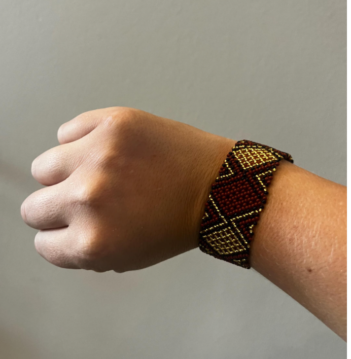 Unisex Flat Zulu Beaded Bracelet - Navy