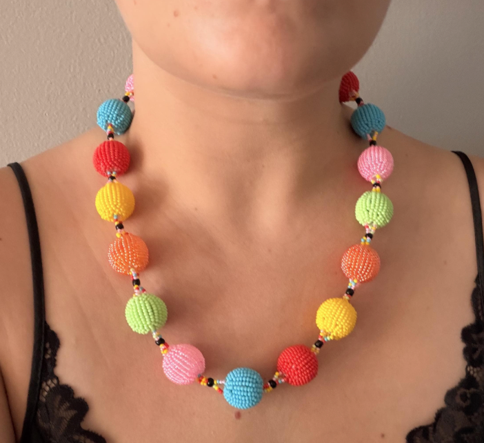 Zulu Bobble Necklace- Rainbow