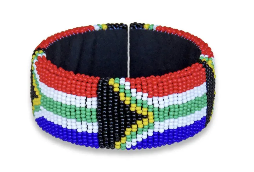 South African Flag Zulu Beaded Bangle
