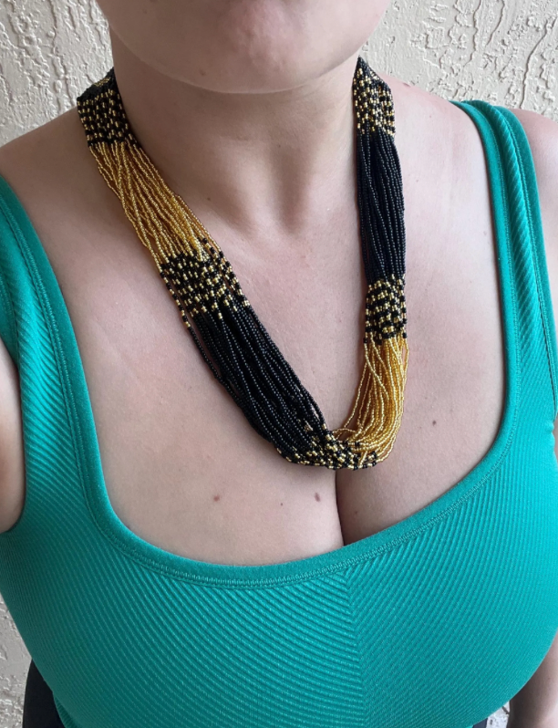 Zulu Zama Necklace- Black and Gold