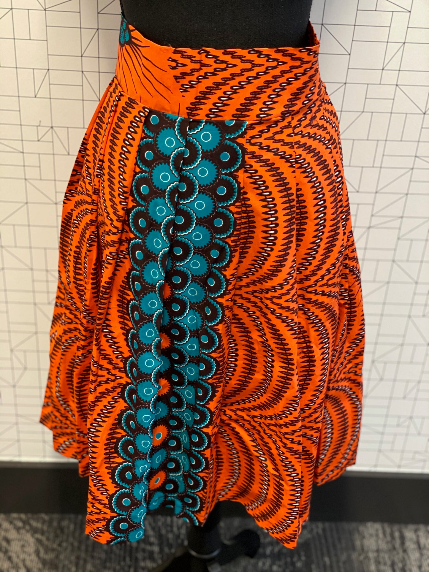 Wax Print High Waisted Skirts