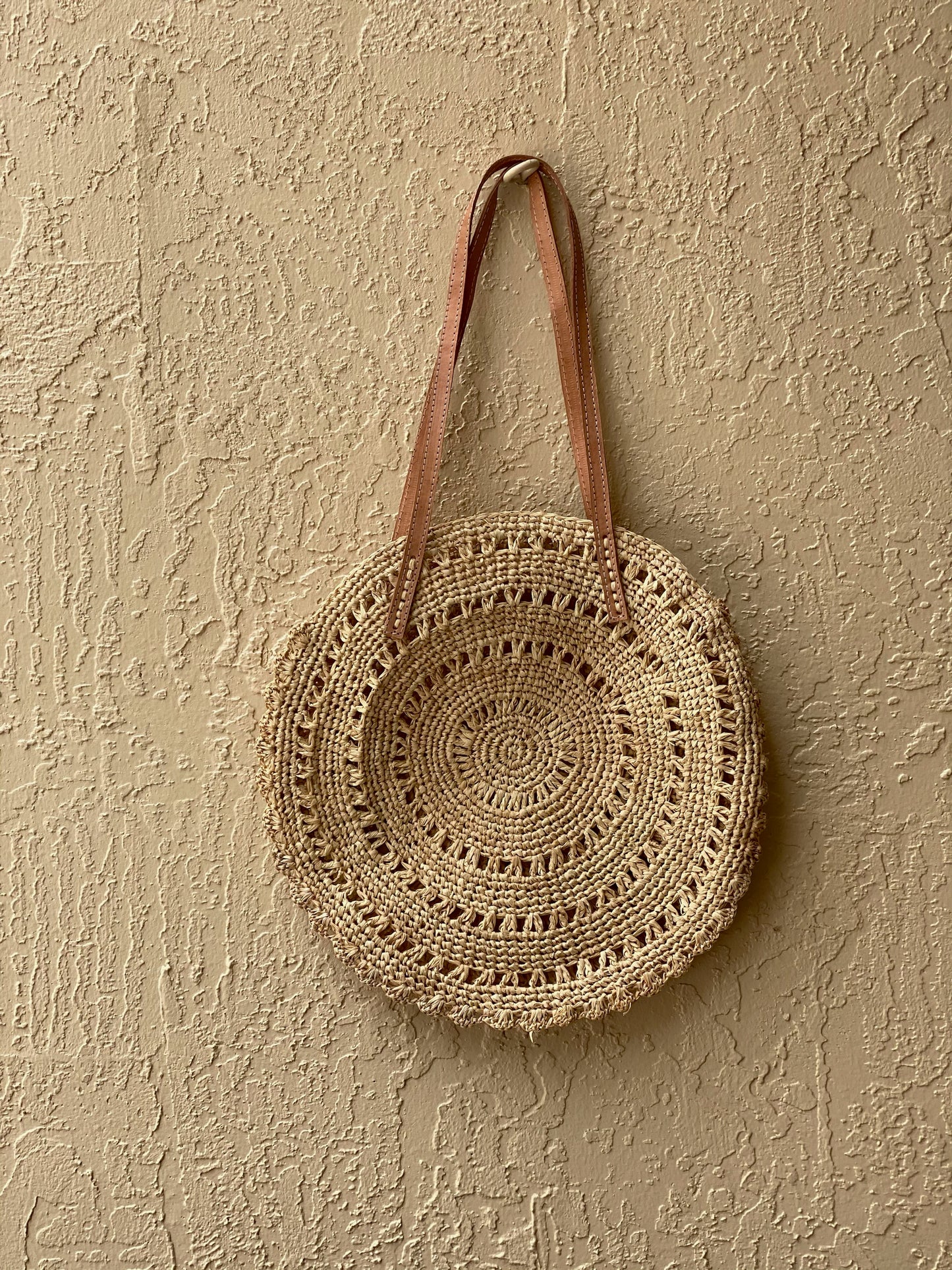 Round Crochet Raffia Handbags