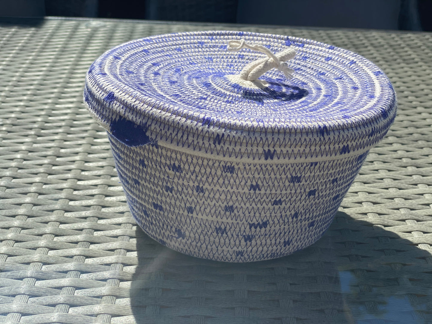Cotton Rope Lidded Storage Baskets