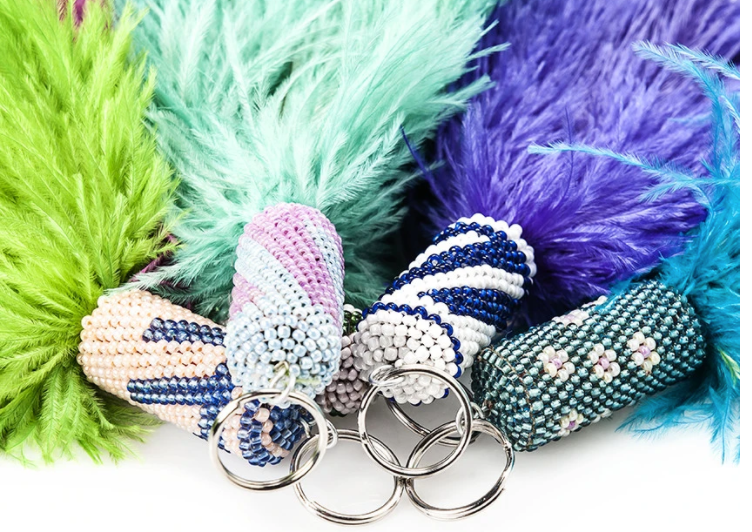 Ostich Feather Keychains