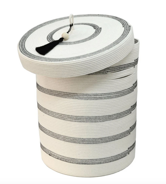 Lidded Laundry Baskets-Black Sitch