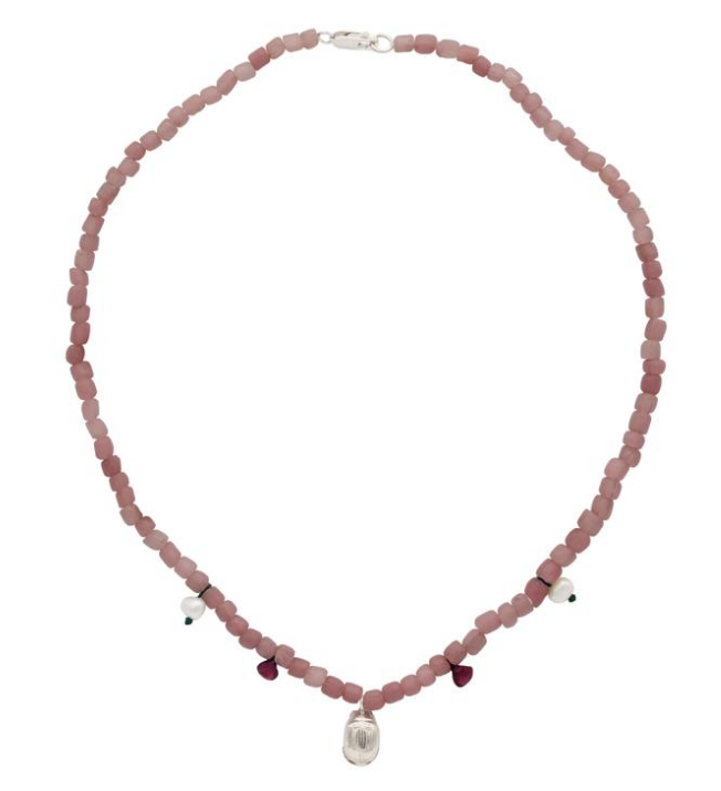 Small Recycled Beaded Beetle Necklace