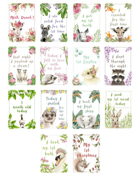 Watercolor Baby Milestone Cards