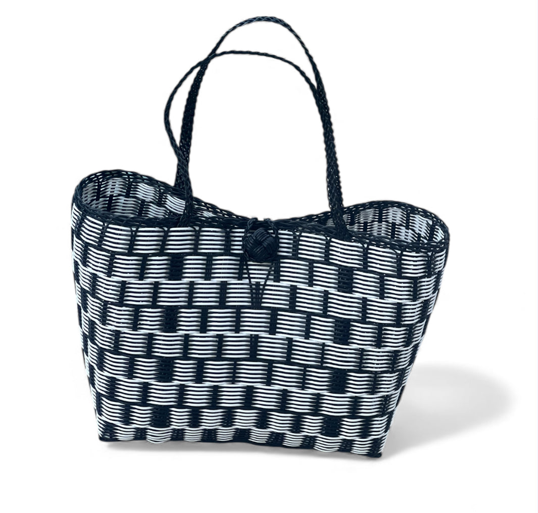 Houndstooth Monochrome Plastic Handbag