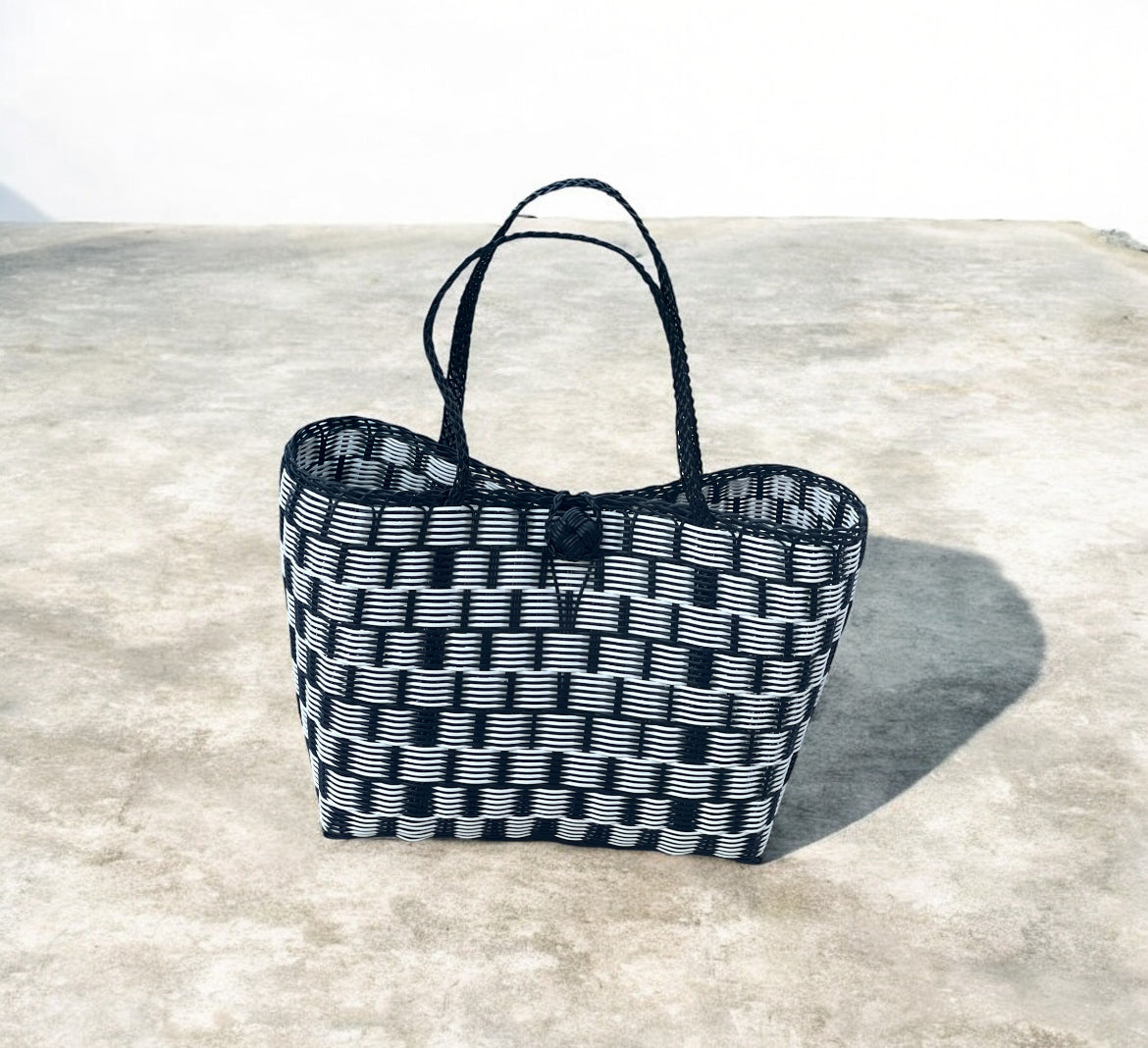 Houndstooth Monochrome Plastic Handbag