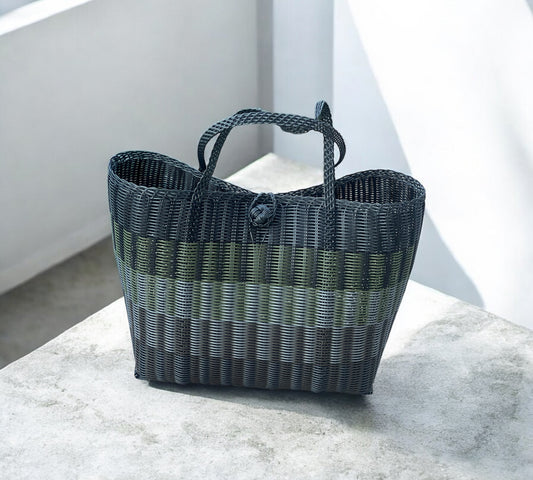 Camo Stripe Plastic Shopper Large