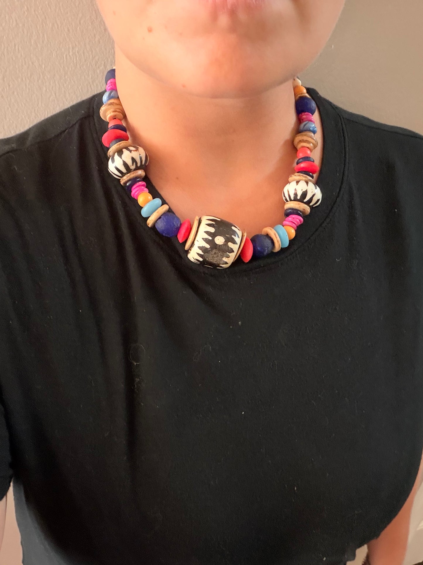 Cow Horn Statement Necklace- Vibrant