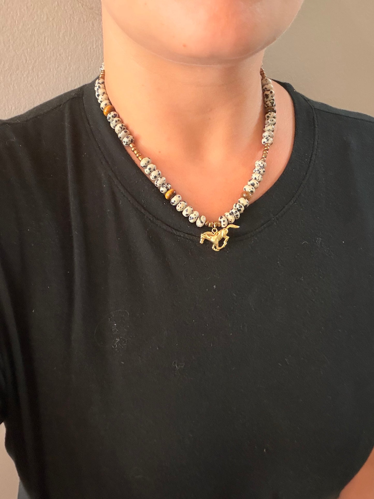 Modern Horse Charm Necklace