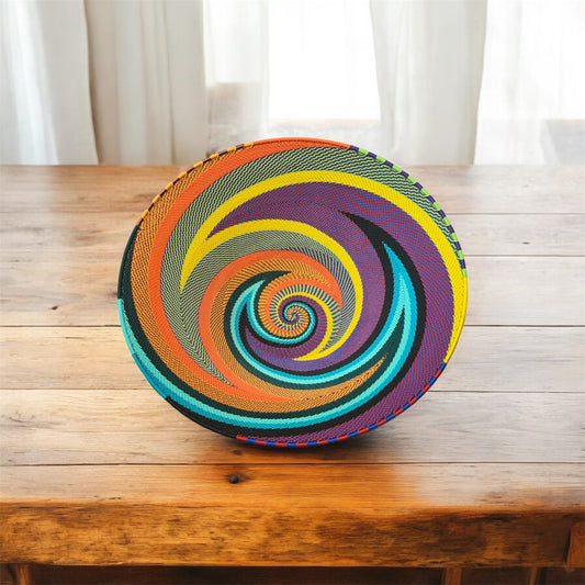 Large Telephone Wire Bowl - Purple Rainbow