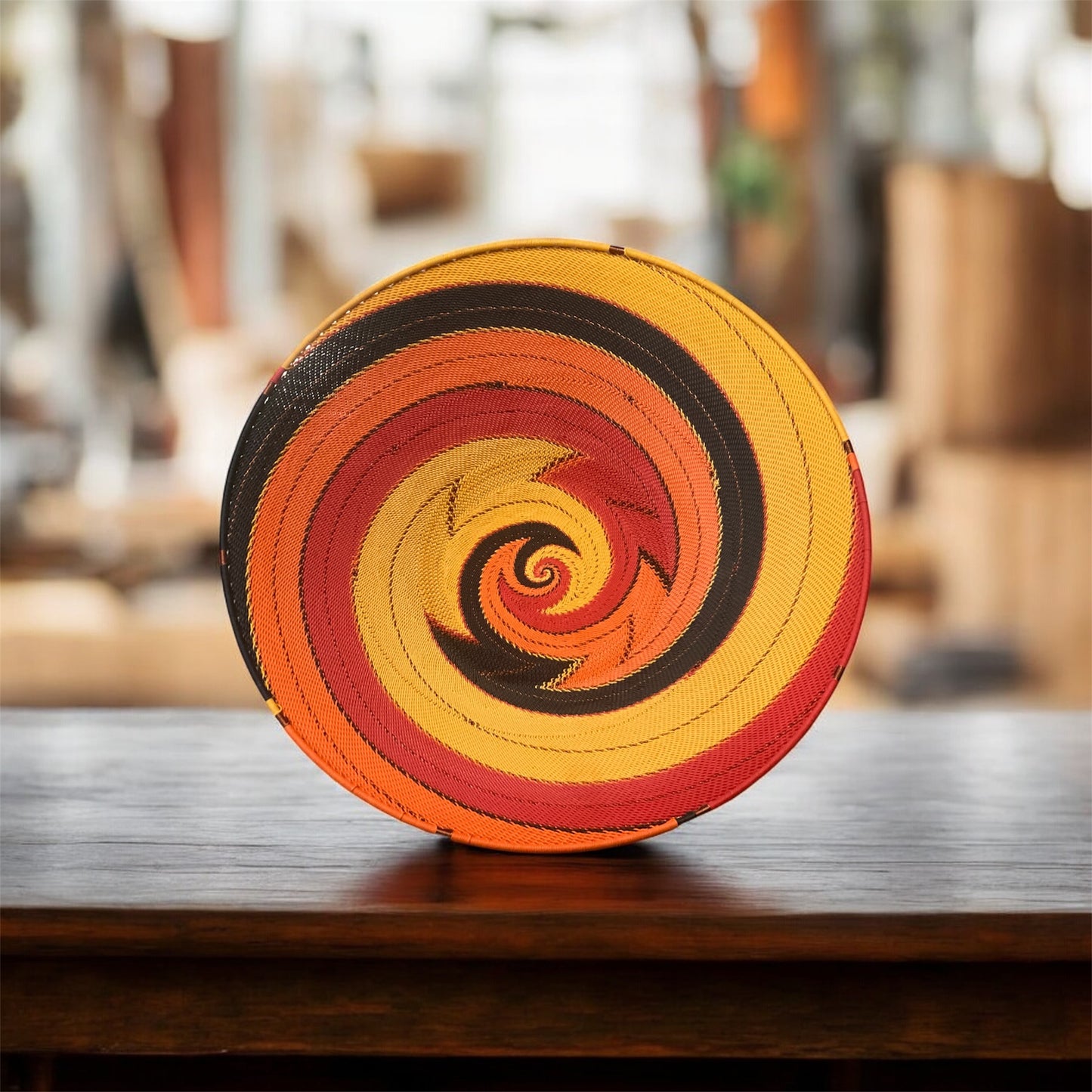 Large Telephone Wire Bowl - Modern Orange