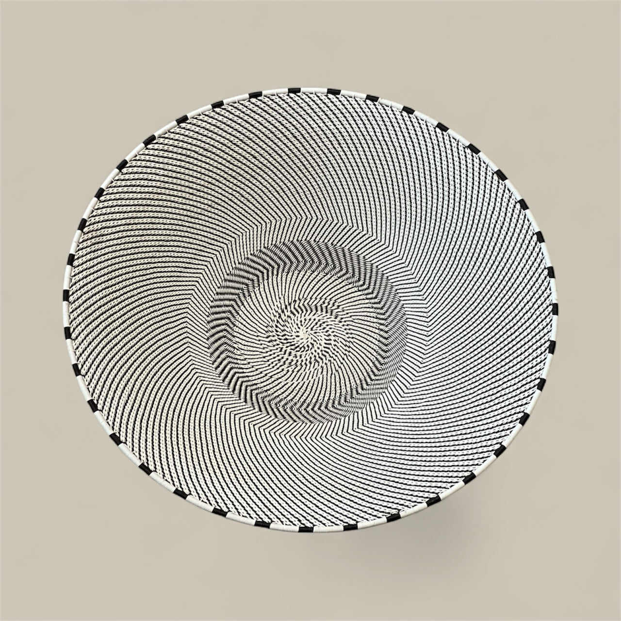 Large Telephone Wire Bowl- Minimal Black and White