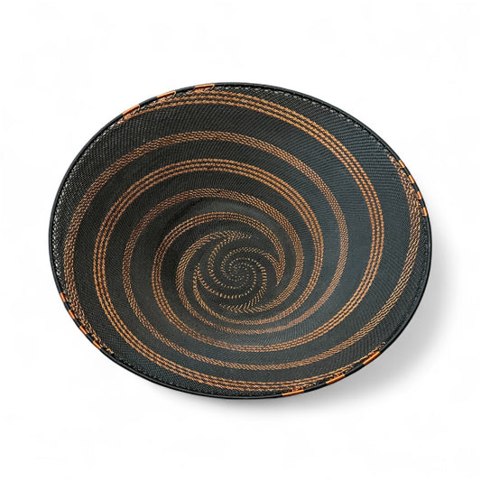 Large Telephone Wire Bowl- Copper Swirl