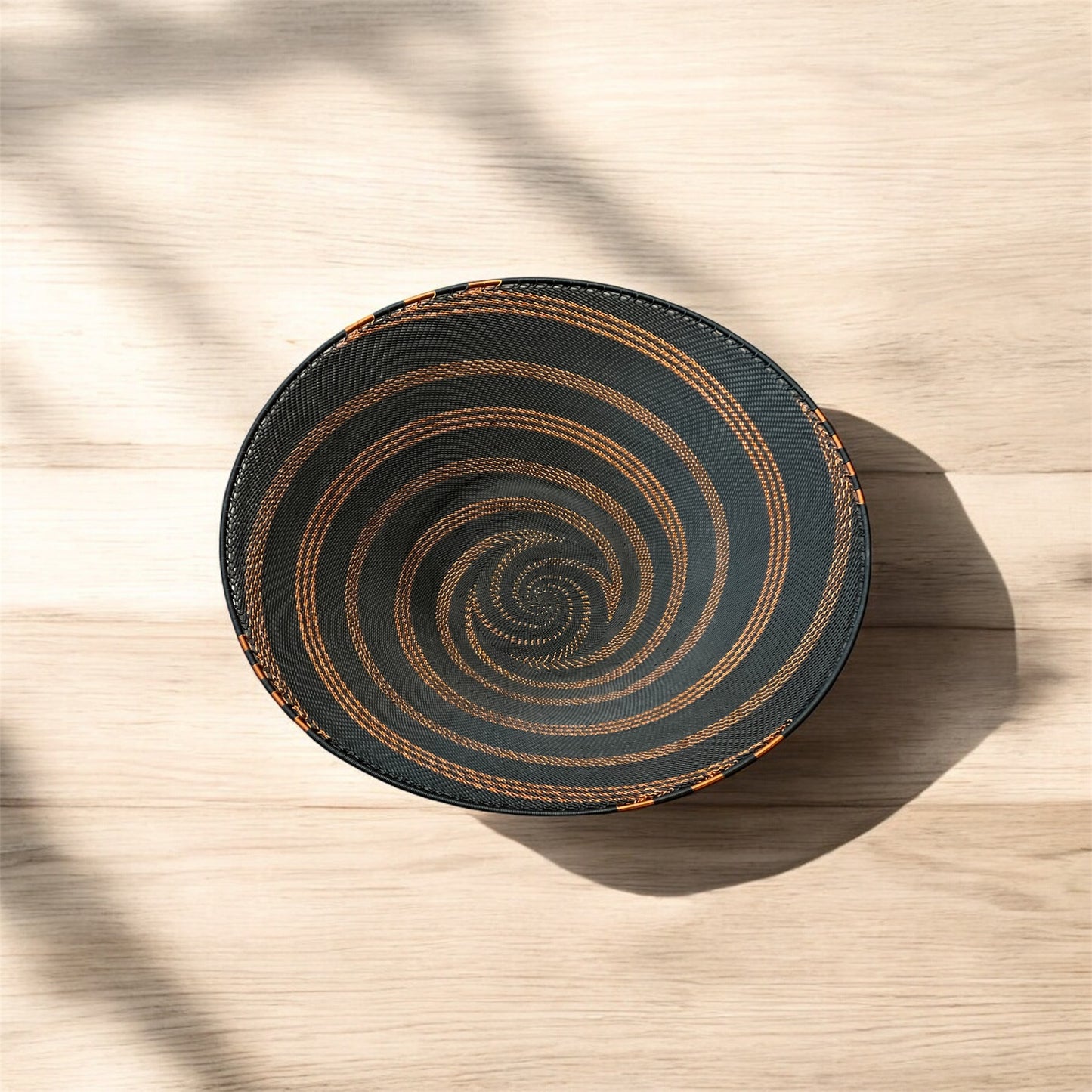 Large Telephone Wire Bowl- Copper Swirl