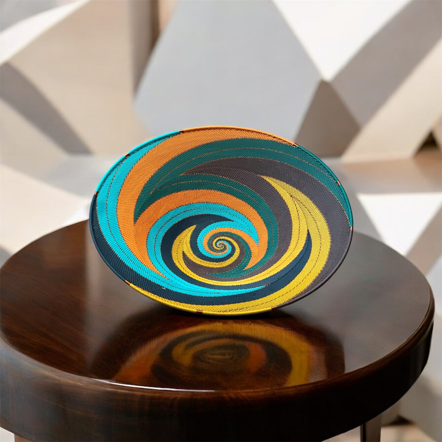 Large Telephone Wire Bowl- African Vibrance