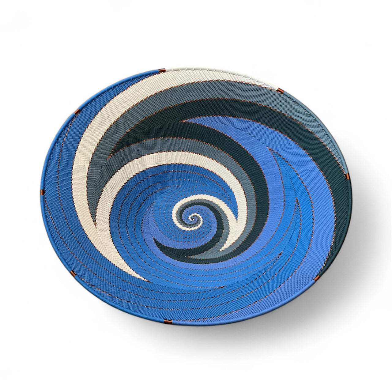 Large Telephone Wire Bowl- Vibrant Blues