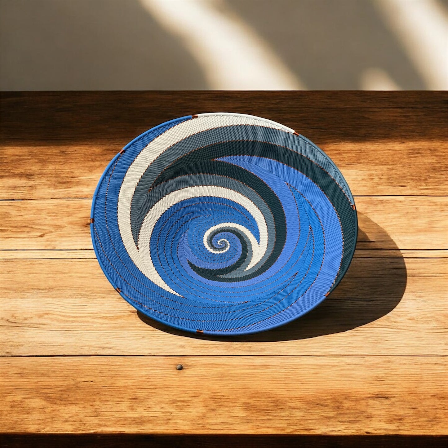 Large Telephone Wire Bowl- Vibrant Blues