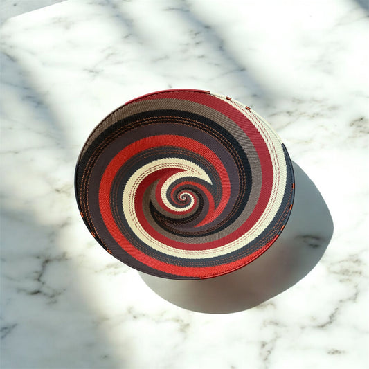 Large Telephone Wire Bowl- Modern Reds