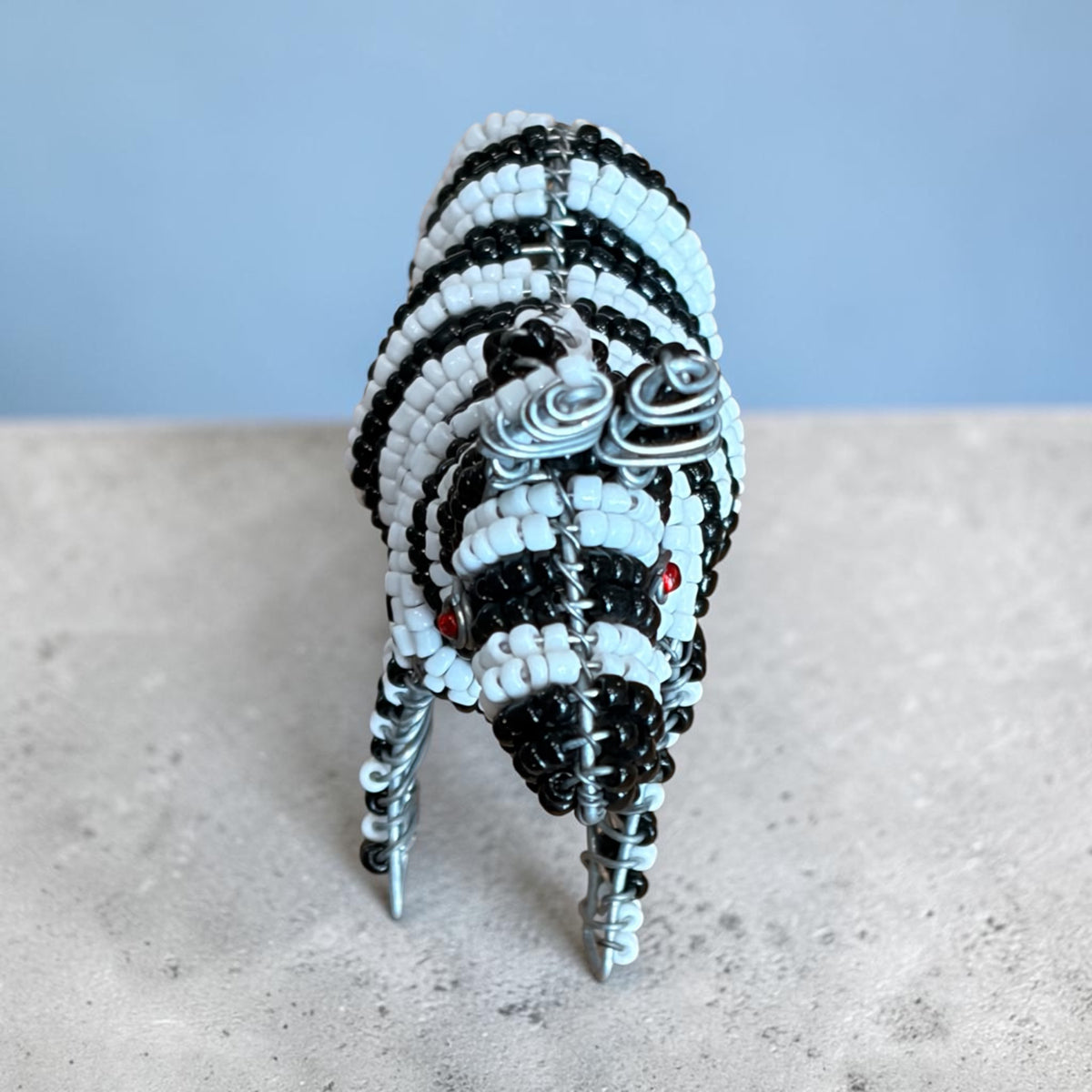 Beaded Zebra Figurine