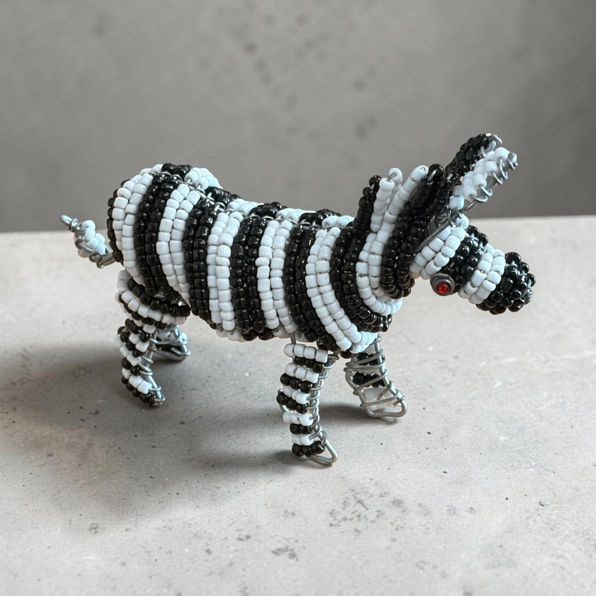 Beaded Zebra Figurine