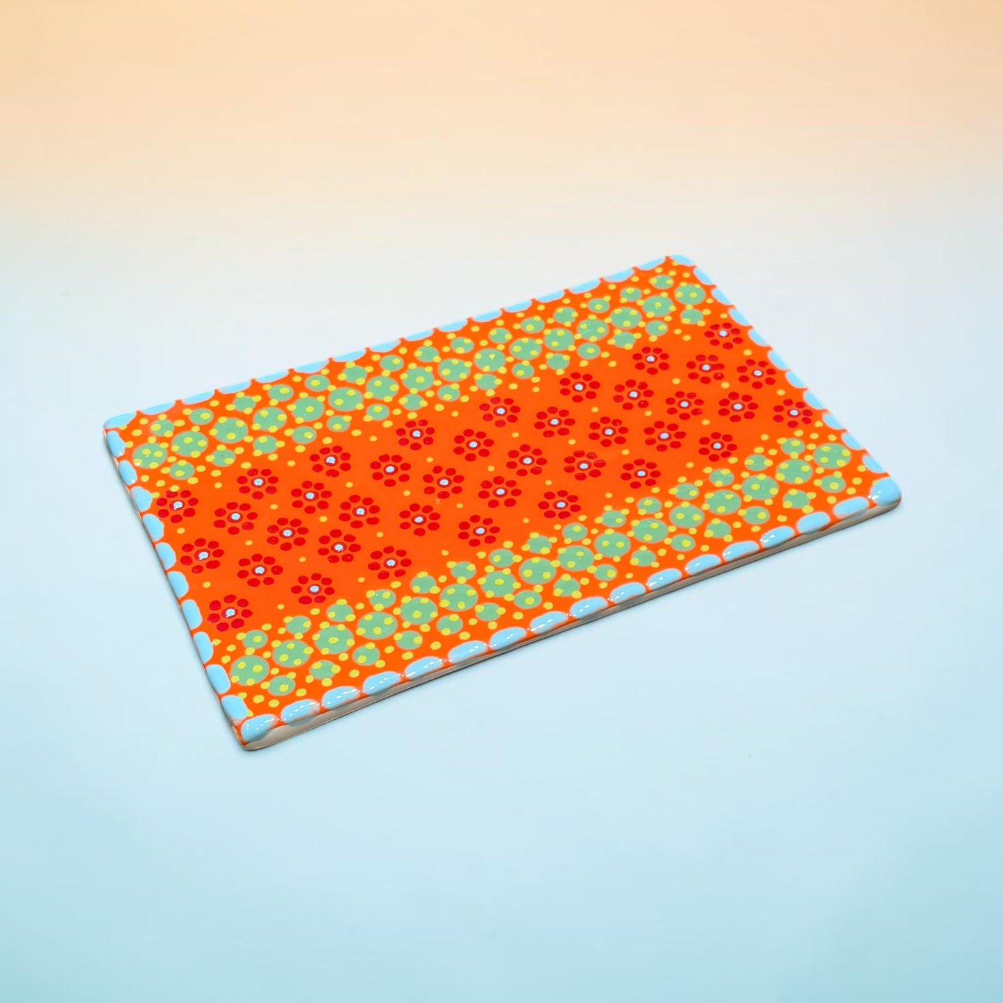 Potterswork Sushi Plate Small- Orange Fiesta