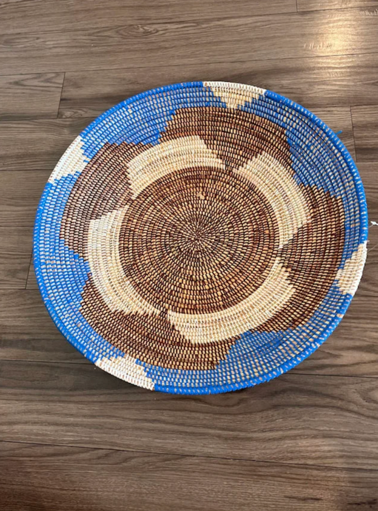 PVC African Decor Bowl- Modern Blues