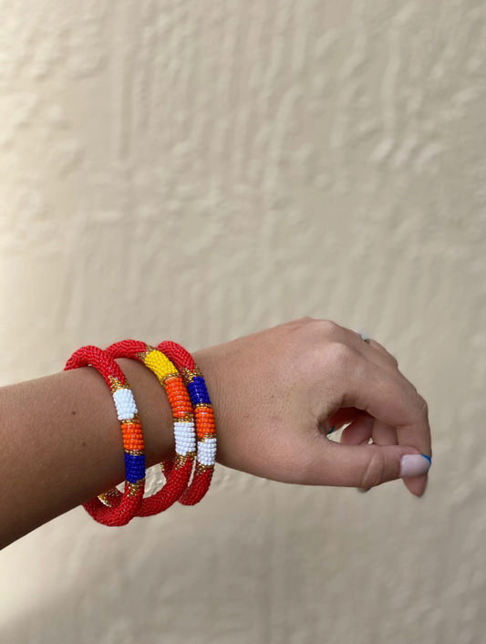 Extra Thin Zulu Beaded Bangle