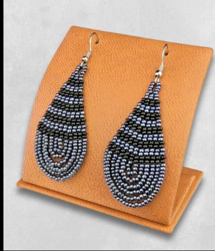 Hand Beaded Drop Earrings